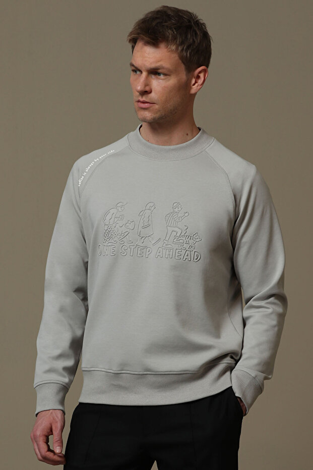 Bert Erkek Sweatshirt Bej - 3
