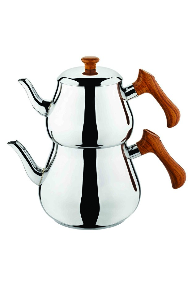 Piramit Mega Çaydanlık Ahşap Süzgeçli - 5