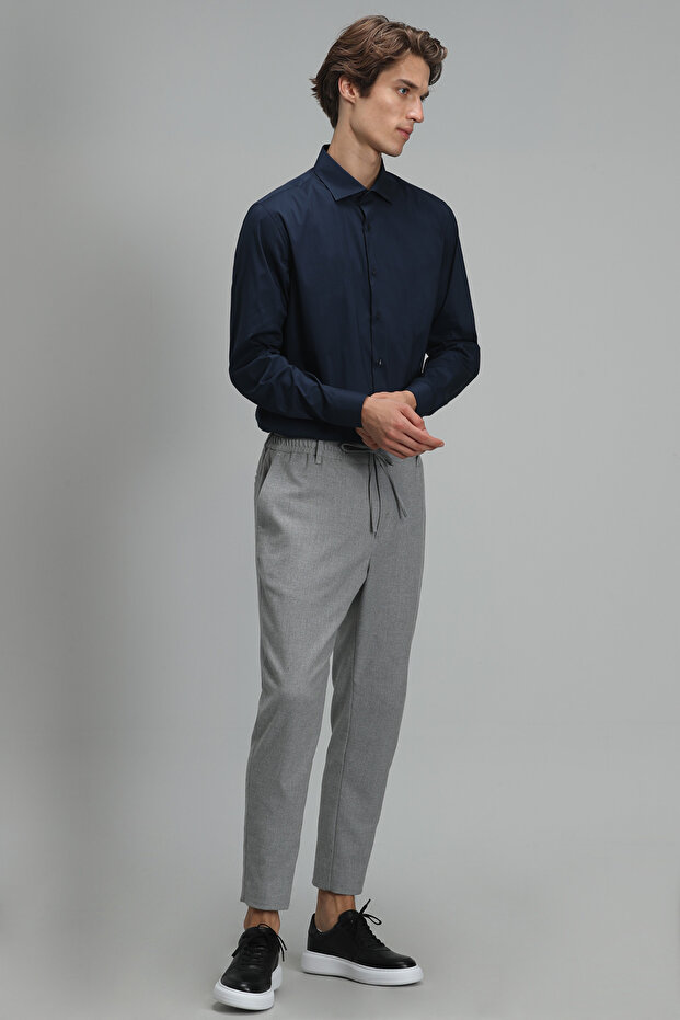 Austın Erkek Basic Gömlek Slim Fit Lacivert - 3