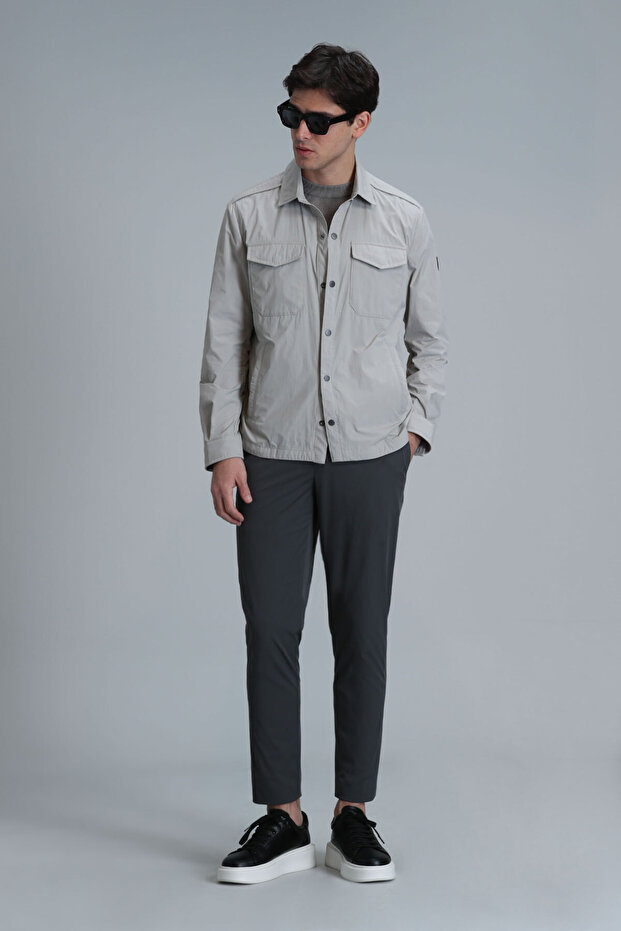 معطف تيري للرجال رمادي - 4