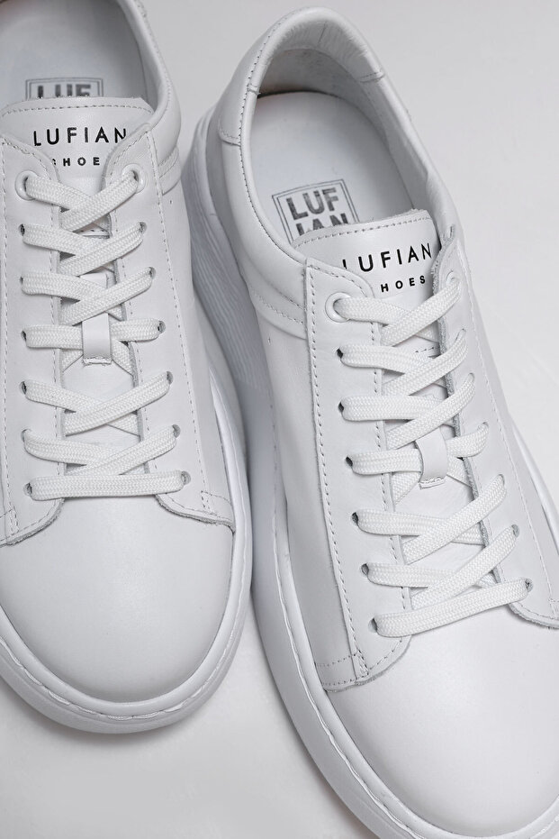 Ανδρικά δερμάτινα παπούτσια sneaker Frank Λευκά - 3