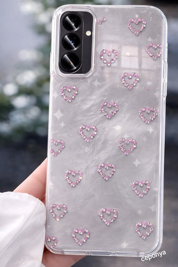 Galaxy A56 Case Shiny Happy Silicone Cover with Camera Protrusion and Glossy Figures