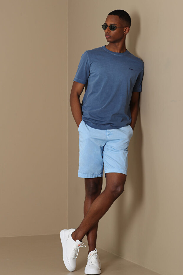 Sarder Erkek Basic Tişört İndigo - 5