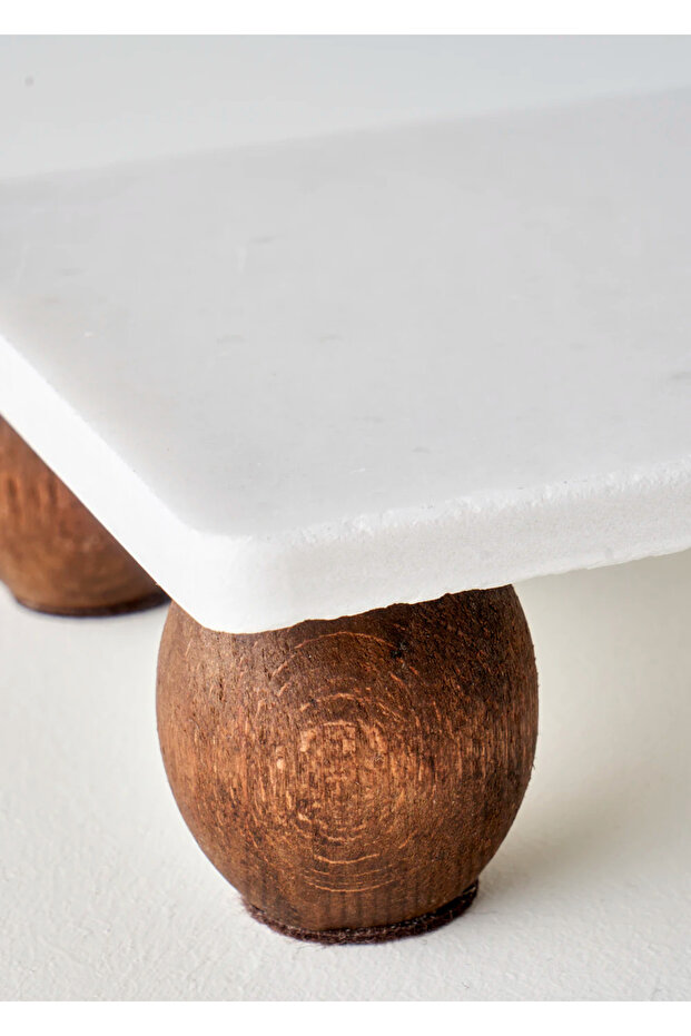 حامل عرض مستطيل من الرخام من أولمو طبيعي - 2