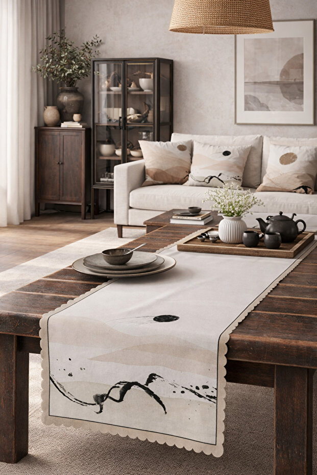 Table Pattern Desert Sands Patterned Digital Printed Decorative Runner - 8