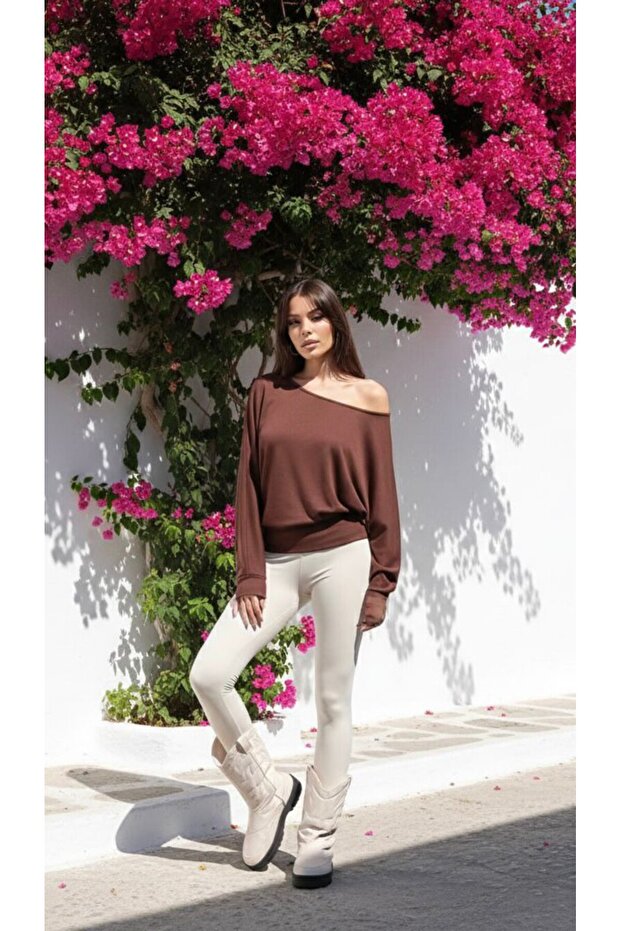 Women's Boat Neck Blouse Sweatshirt