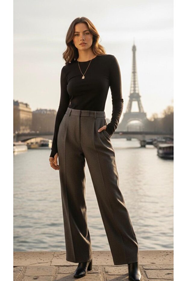 Finger-Through Long Sleeve Bodysuit Black-White-Brown