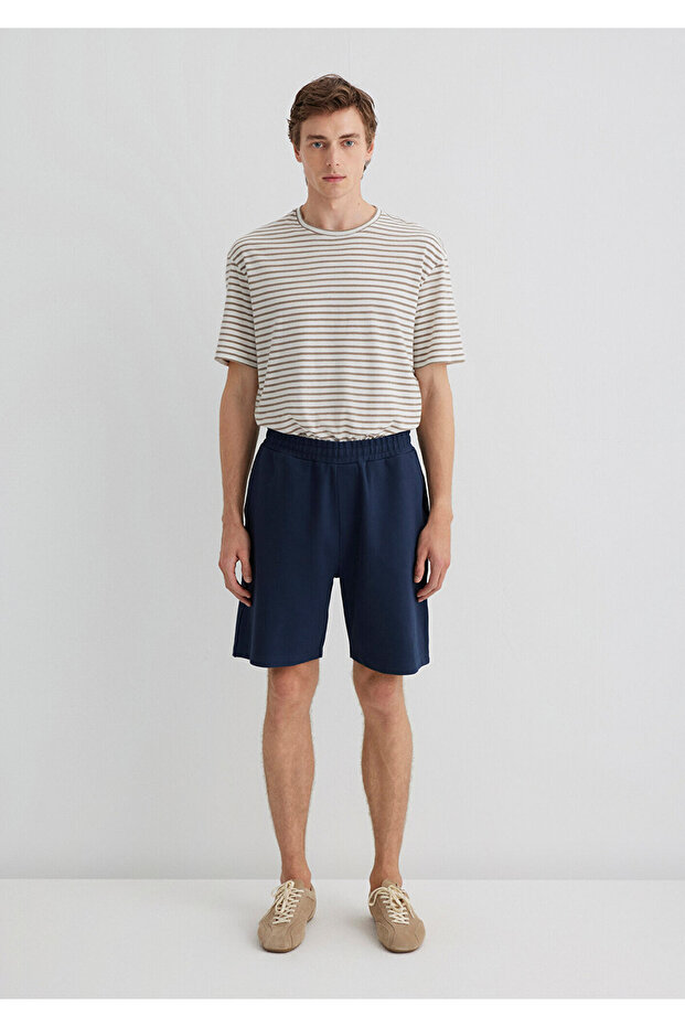 Lacivert Örme Şort 0410314-70490 - 3