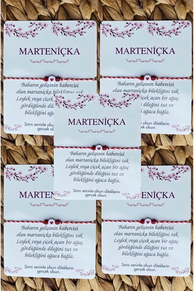 Marteniçka Heart Beaded 5-Piece Lucky Bracelet