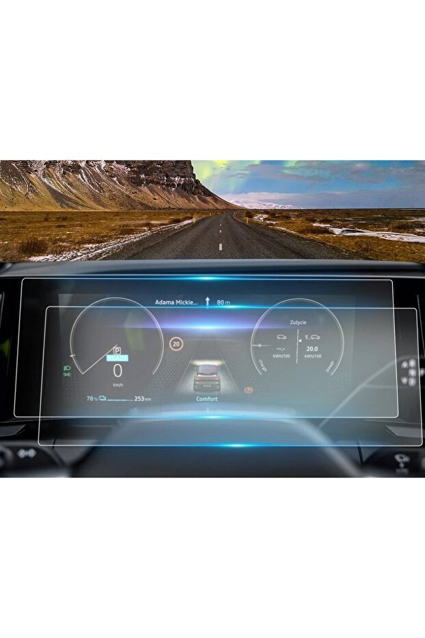 واقي شاشة نانو 9H غير لامع متوافق مع لوحة عدادات رينو أوسترال E-Tech موديل 2022-2024