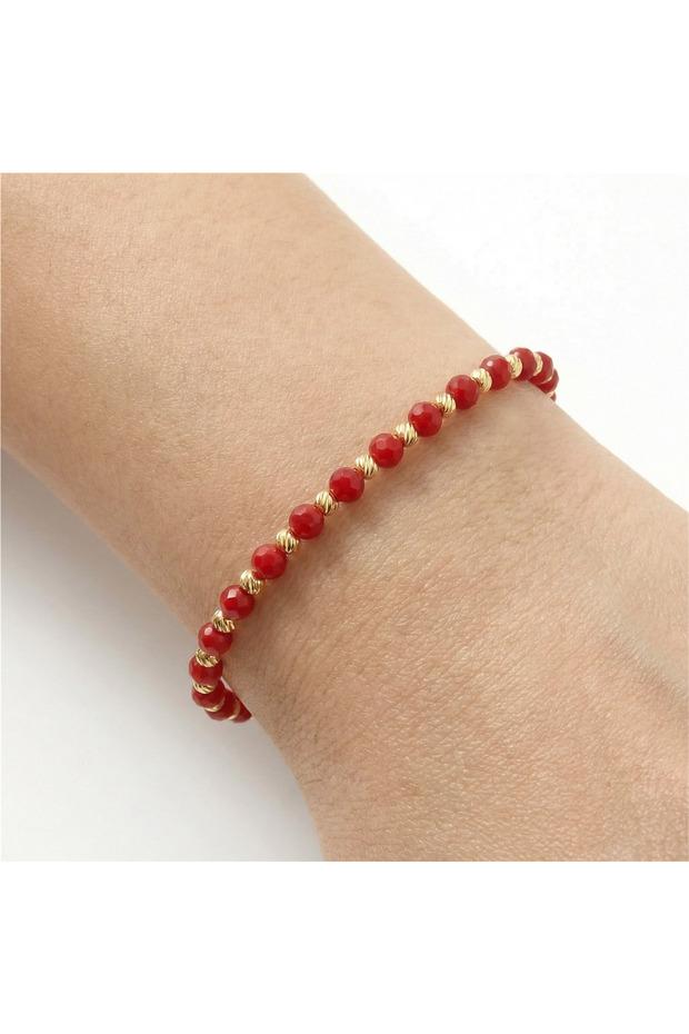 Adjustable Bracelet, Universal Size, Red-Gold - 2