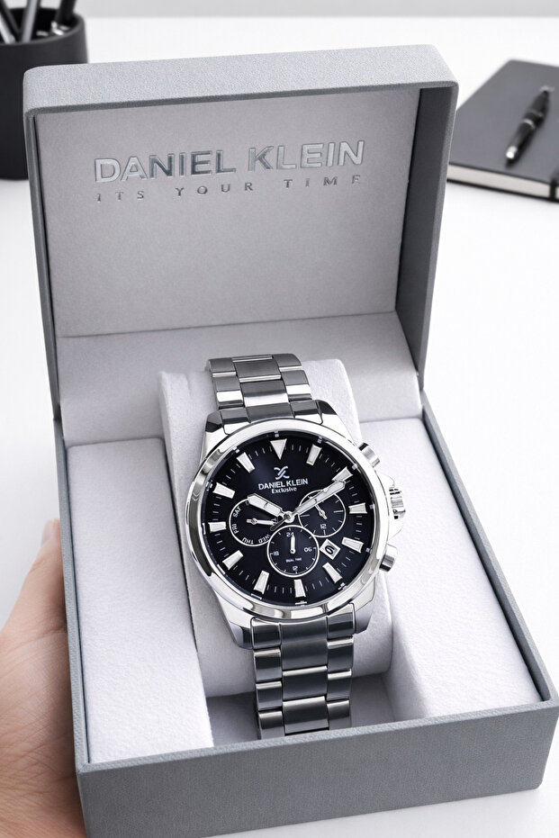 Daniel Klein Özel Kutulu Çelik Kordon Iç Fonksiyonları Aktif 30mt Suya Dayanıklı Erkek Kol Saati