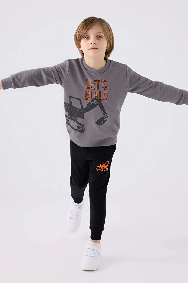 Boy's Anthracite Tracksuit Set - 2