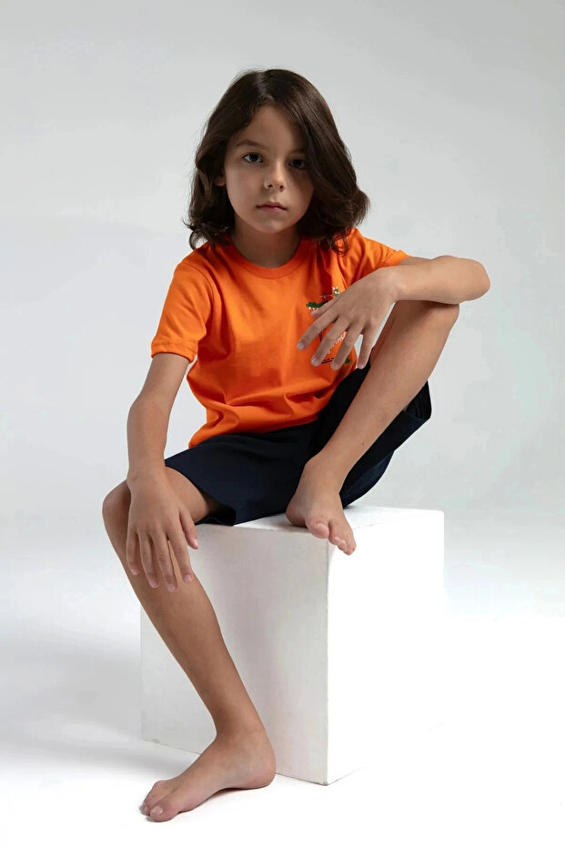 DEČAČKI BERMUDSKI SET - NARANČAST - 2