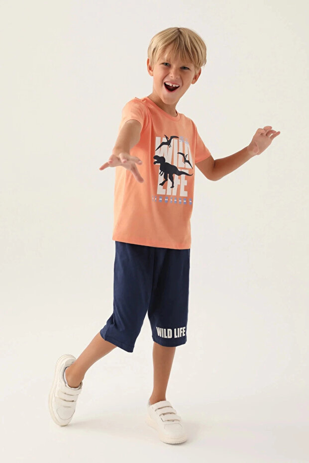 Boy's Orange Capri Set - 1