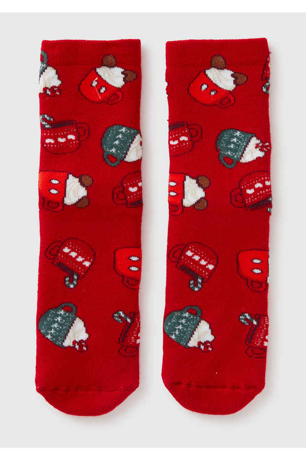 Boy's Red Mix Disney Printed Towel Socks