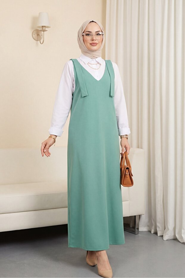 Long Jile with Shoulder Straps - Green