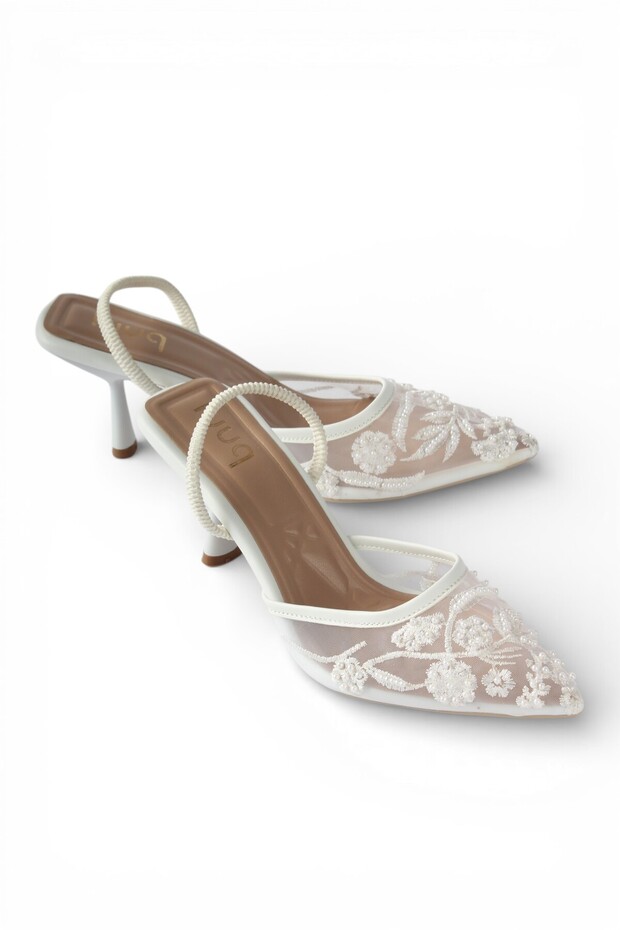 Kelly Lace Beading Women's High Heel Shoes