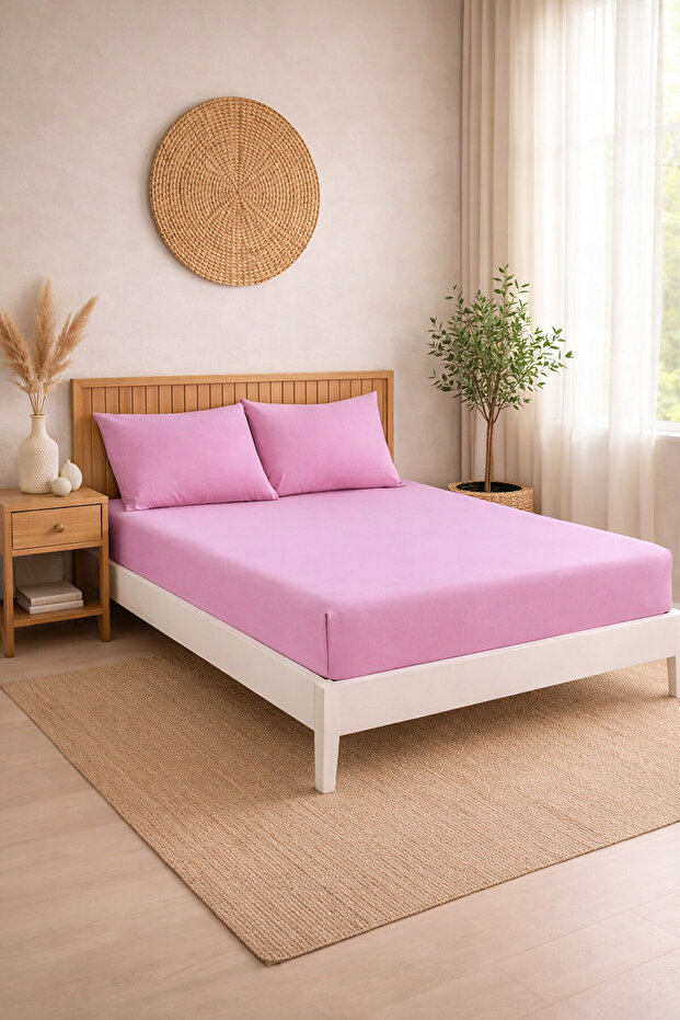 طقم ملاءة سرير مزدوجة مرنة ومبطنة - 1