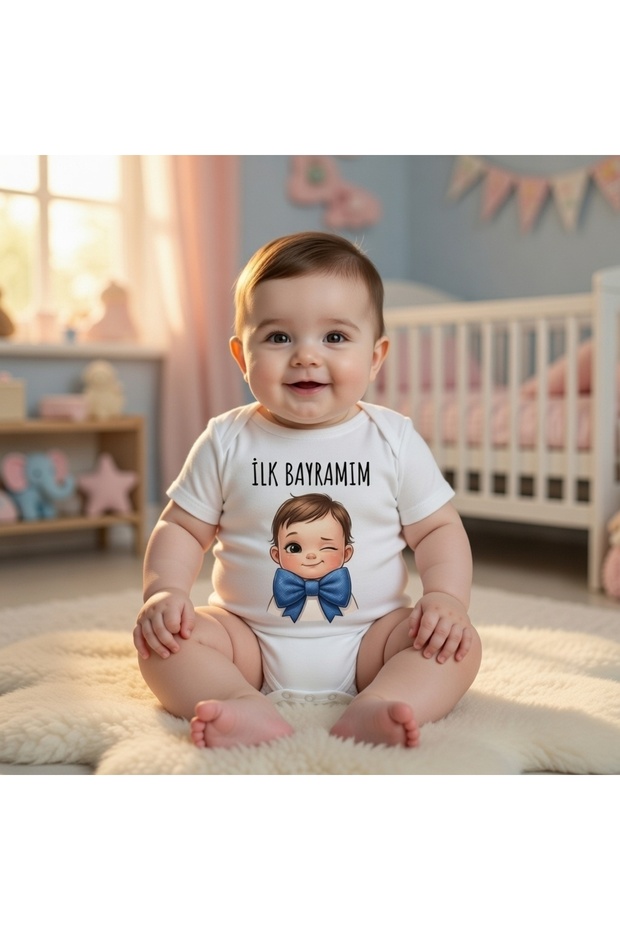 Organic 100% Cotton Piece Baby Bodysuit Unisex Snap Fastener Baby Bodysuit - Bayram Concept