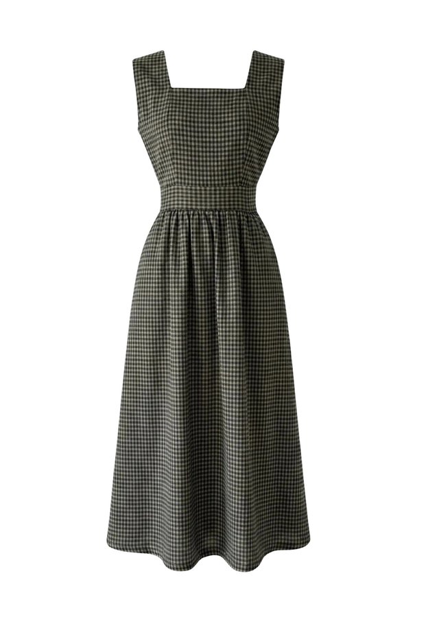 Mandy Long Midi Length Gilet Dress Women's Piti Check