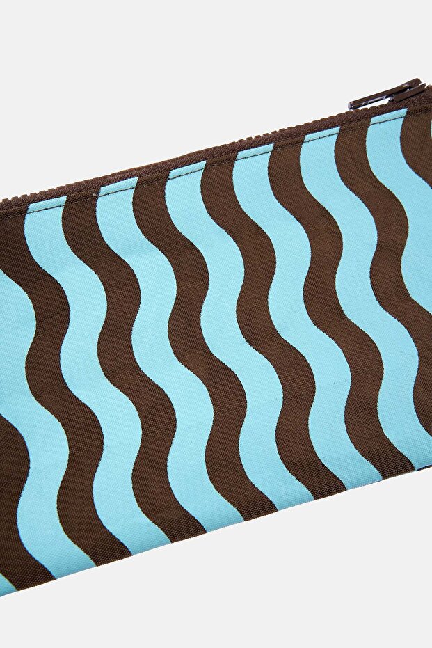 حقيبة صغيرة مخططة - أزرق/بني - 2