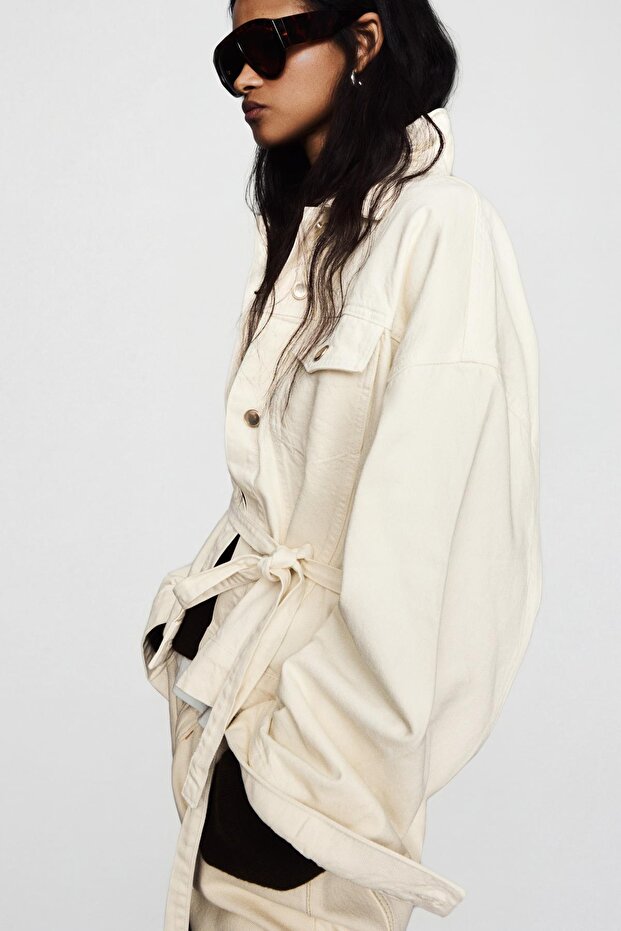 Oversize denim ceket - 4