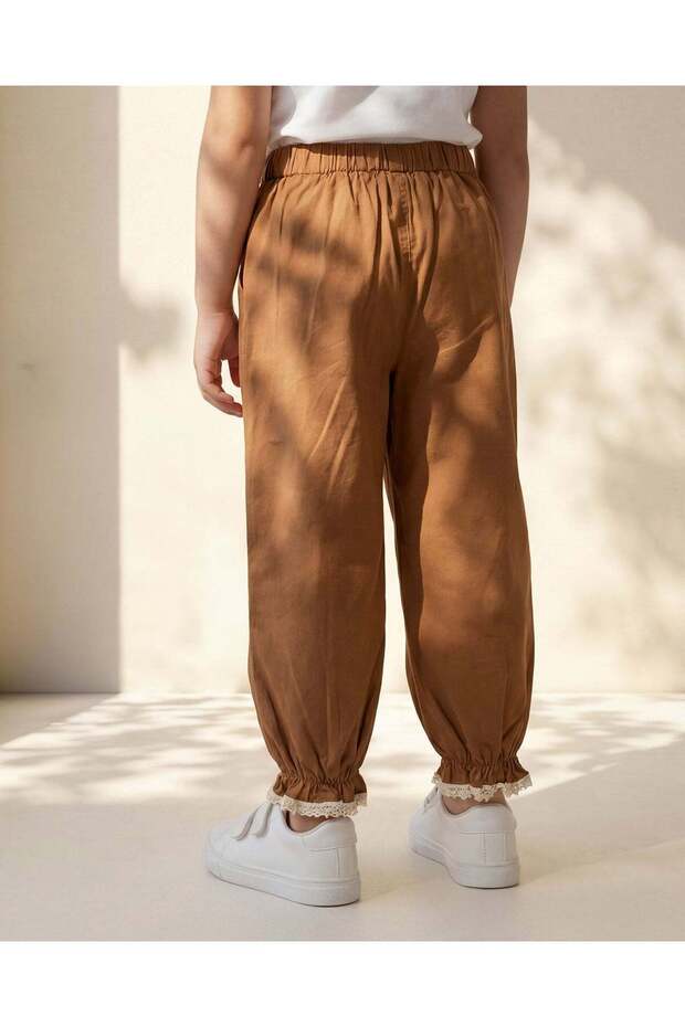 بنطلون بني سادة للبنات - 4