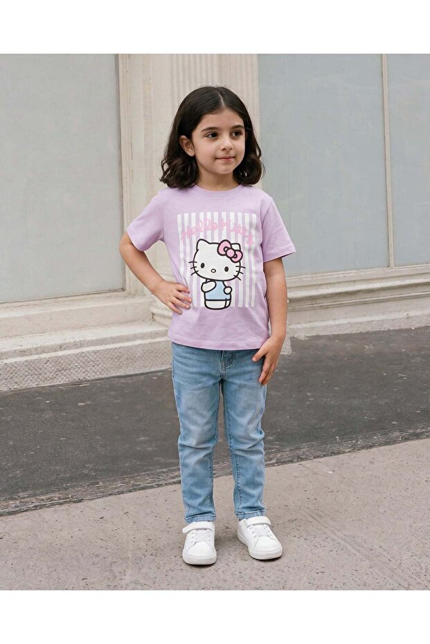 Girls Lilac Embellished T-Shirt