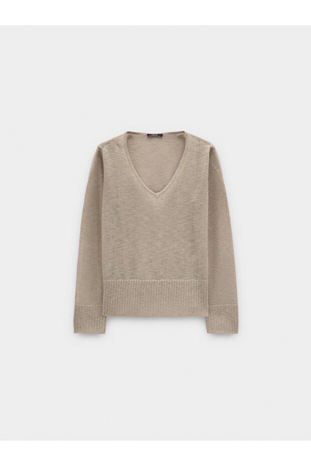 Kadın Yarı Şeffaf Örme Kazak - 5