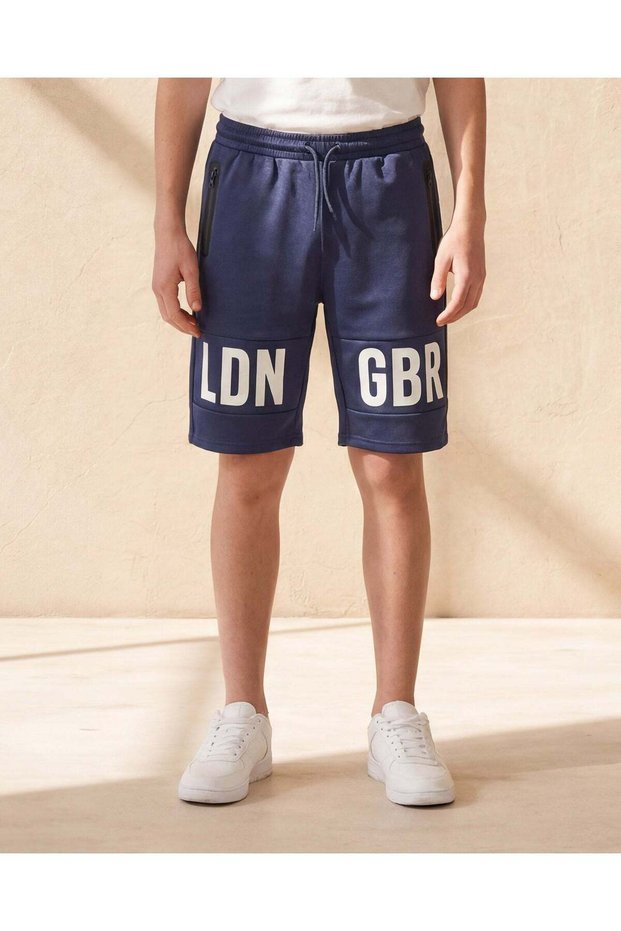 Senior Boys Navy Cut & Sew Active Shorts