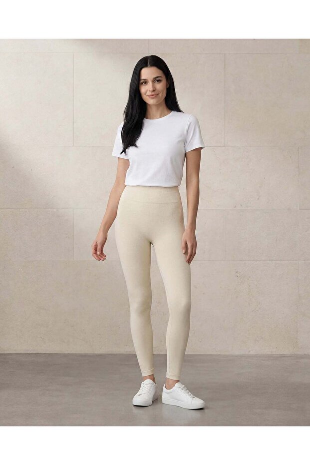 Women Beige Active Leggings