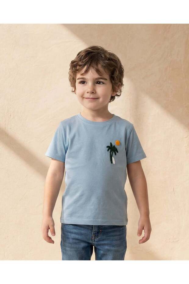 Boys Blue Acid Wash T Shirt