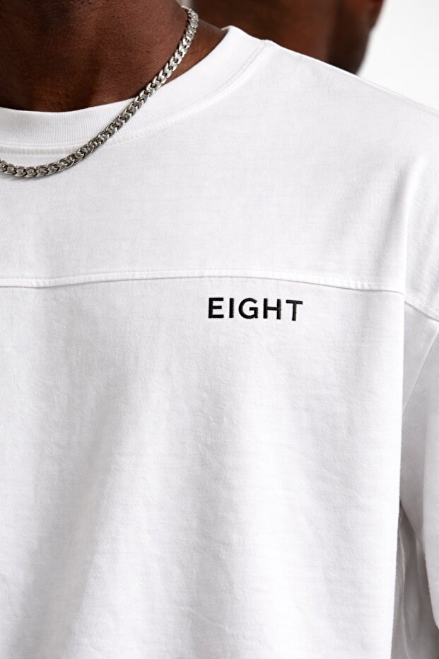 Oversize basic baskılı t-shirt - 3