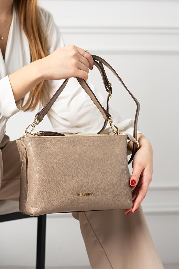 Genuine Leather Crossbody Bag Pl009-D Mink