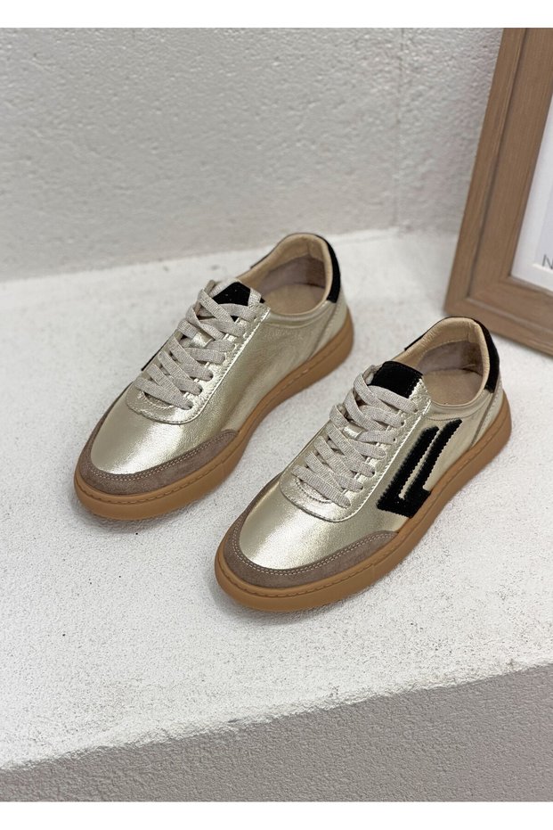 26Y-055-Sandra Genuine Leather Orthopedic Flat Sole Sneaker Sports Shoes for Women