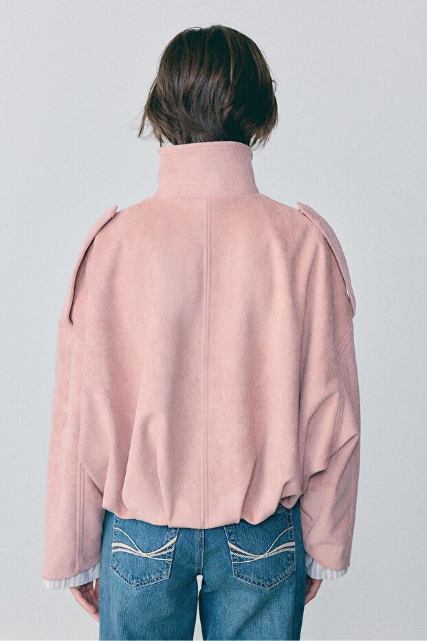 FAUX SUEDE BOMBER JACKET - 5