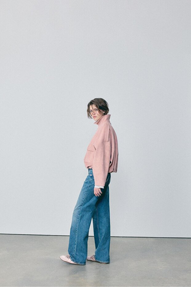 FAUX SUEDE BOMBER JACKET - 1