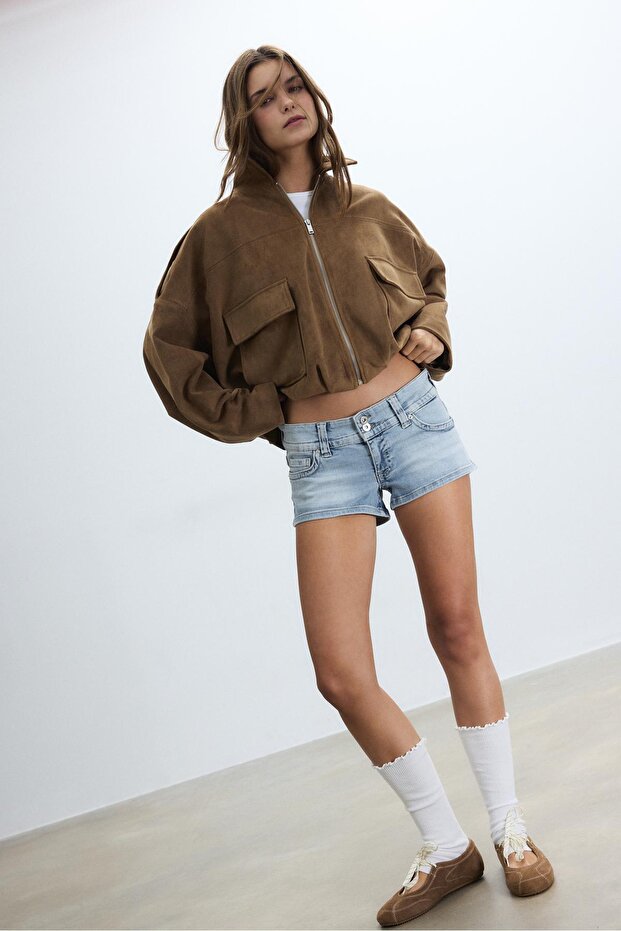 Denim micro shorts - 3