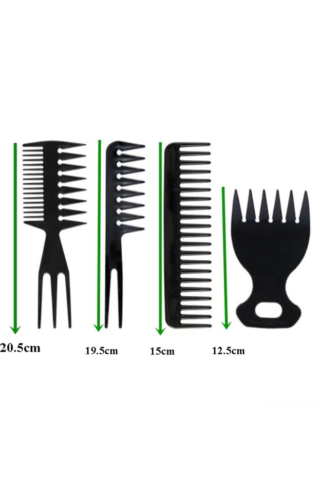 4 Pieces Wide-Toothed Hairdresser and Barber Combs, Women's and Men's Compatible Hair Styling Comb Set