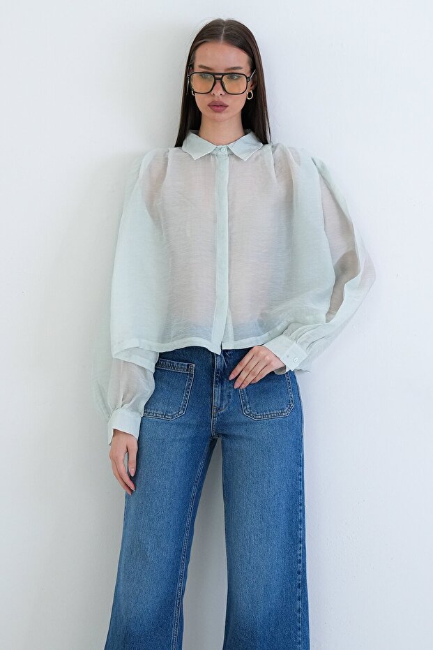 Balon Kol Oversize Gömlek - 3