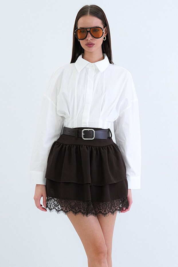 Fustă mini cu curea - 2