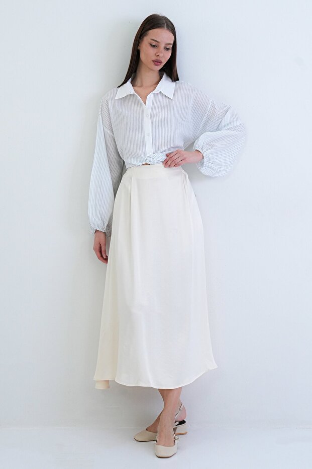 Fustă lunga cu talie elastică - 3