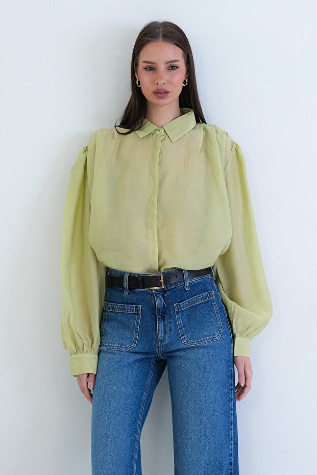 Balon Kol Oversize Gömlek - 2