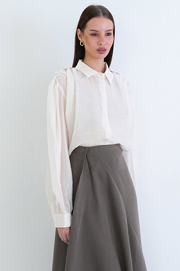 Balon Kol Oversize Gömlek - 3