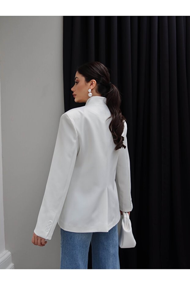 سترة بتصميم زر واحد - 5