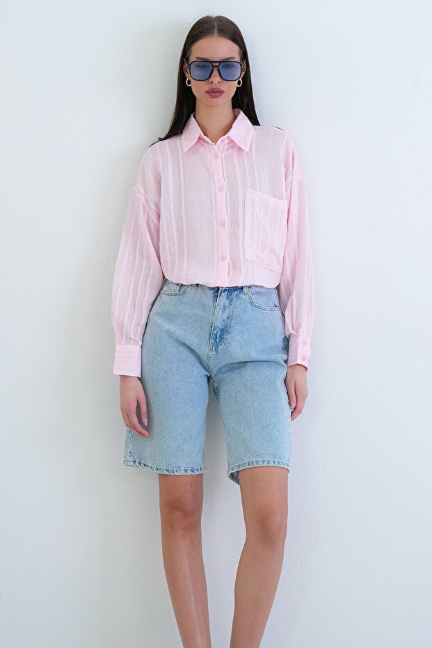 Tek Cepli Transparan Gömlek - 5