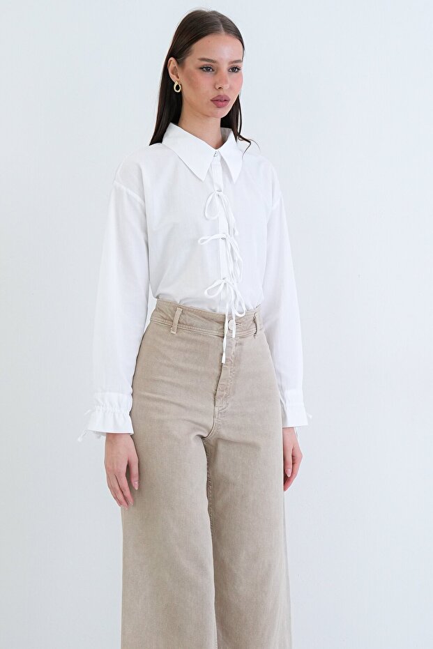 Bağlamalı Crop Bluz - 2