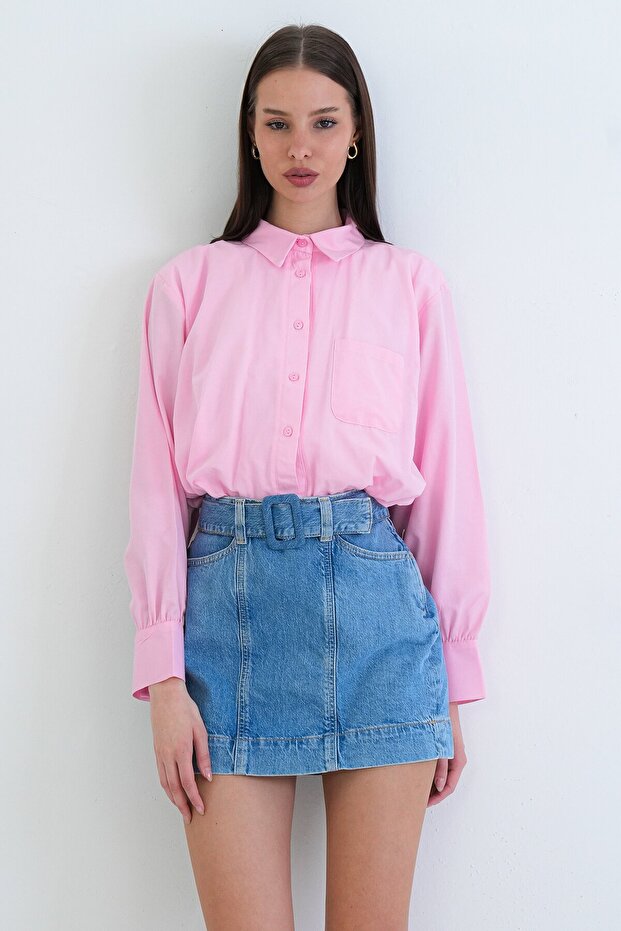 Tek Cepli Crop Gömlek - 2