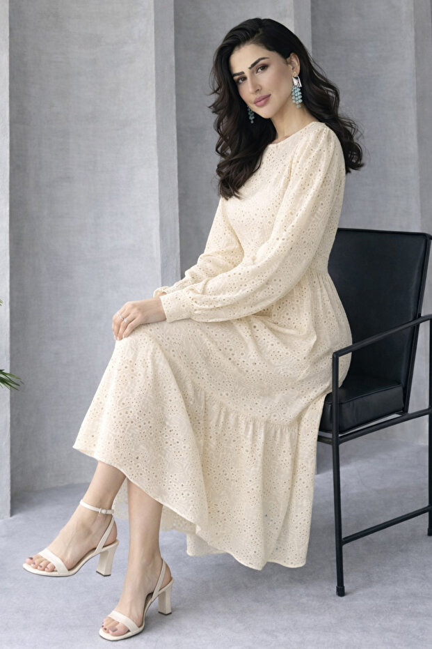 Fisto Elbise A1430 Krem - 2